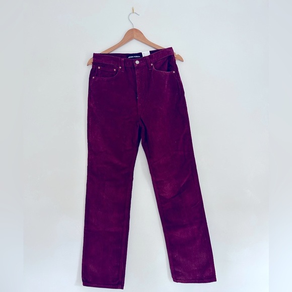 🍷 NWT ARITZIA 90s Joni High Rise Loose Corduroy Spiced Burgundy - Picture 8 of 10